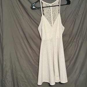 White dress with black poka dots wore twice